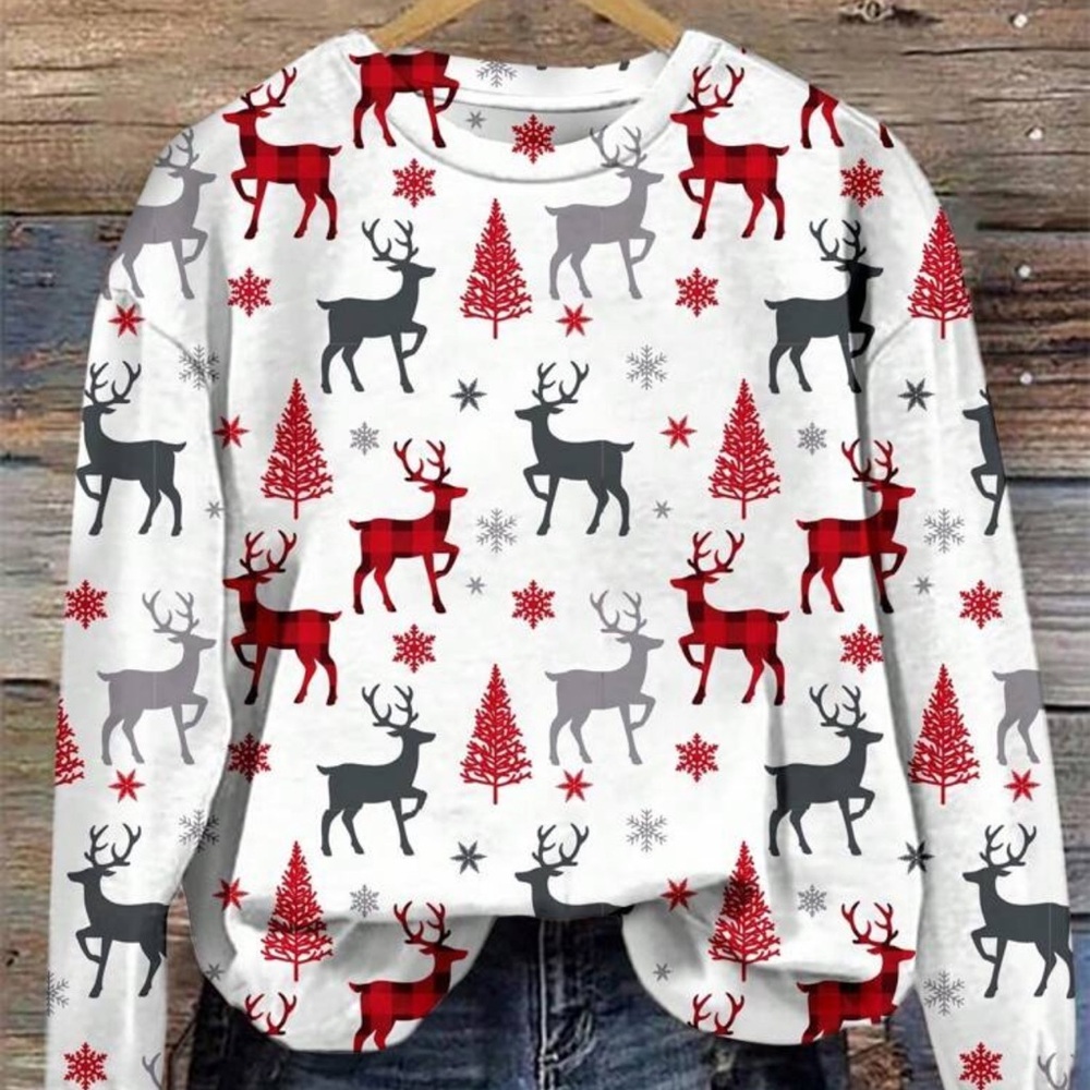 NWOT SHEIN reindeer Christmas sweatshirt - Picture 5 of 6